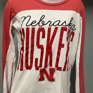 Nebraska Huskers Red and White Long Sleeve Shirt